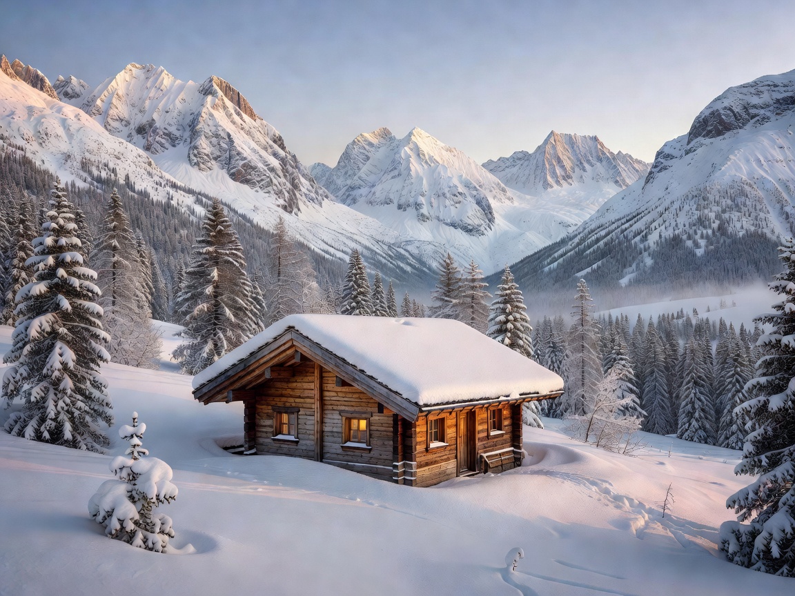 Arlberg Alpine Pine Timber Hideaway surrounded by snowy peaks
