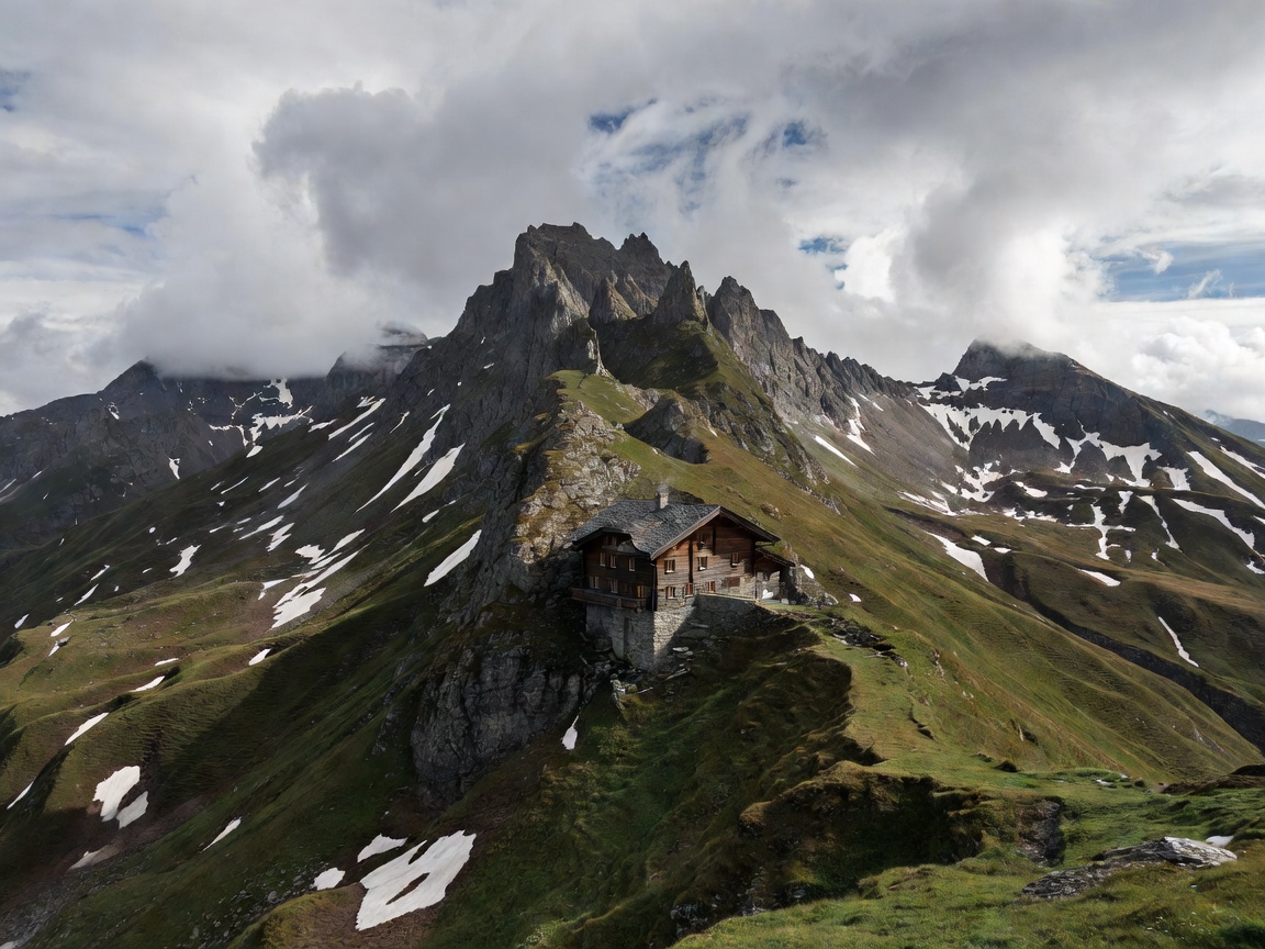 Zillertal dramatic mountain ridge alpine architectural lodge